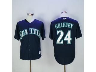 Seattle Mariners 24 Ken Griffey Baseball Jersey Navy Blue