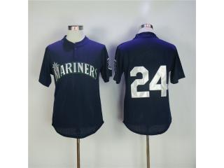 Seattle Mariners 24 Ken Griffey Baseball Jersey Black retro net eye