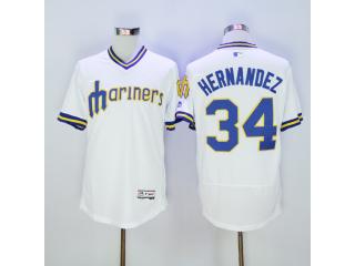 Seattle Mariners 34 Felix Hernandez Flexbase Baseball Jersey White