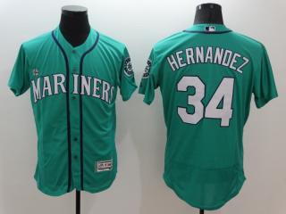 Seattle Mariners 34 Felix Hernandez Flexbase Baseball Jersey Green