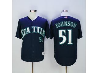 Seattle Mariners 51 Randy Johnson Baseball Jersey Navy Blue Fan version