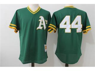 Oakland Athletics 44 Reggie Jackson Baseball Jersey Green retro net eye