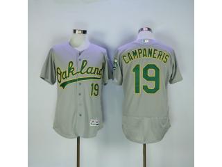 Oakland Athletics 19 Bert Campaneris Flexbase Baseball Jersey Gray