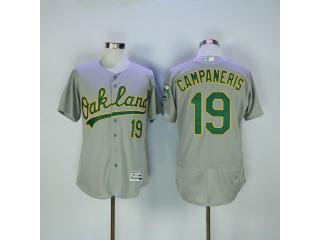 Oakland Athletics 19 Bert Campaneris Flexbase Baseball Jersey Gray