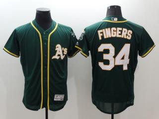 Oakland Athletics 34 Rollie Fingers Flexbase Baseball Jersey Green