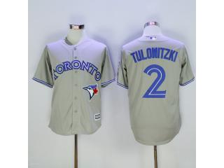 Toronto Blue Jays 2 Troy Tulowitzki Baseball Jersey Gray Fan version