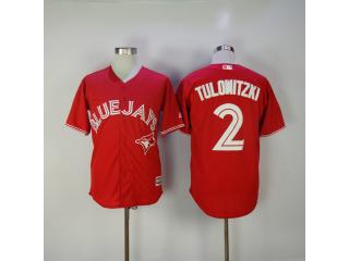 Toronto Blue Jays 2 Troy Tulowitzki Baseball Jersey Red Fan version