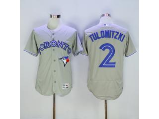 Toronto Blue Jays 2 Troy Tulowitzki Flexbase Baseball Jersey Gray