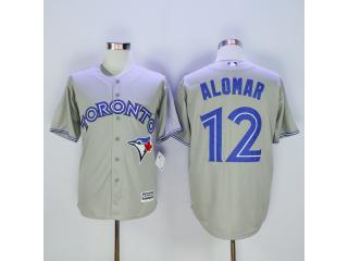 Toronto Blue Jays 12 Roberto Alomar Baseball Jersey Gray Fan version