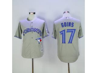 Toronto Blue Jays 17 Ryan Goins Baseball Jersey Gray Fan version