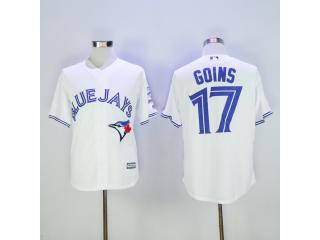 Toronto Blue Jays 17 Ryan Goins Baseball Jersey White Fan version