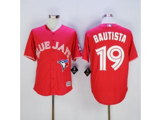 Toronto Blue Jays 19 Jose Bautista Baseball Jersey Red Fan version