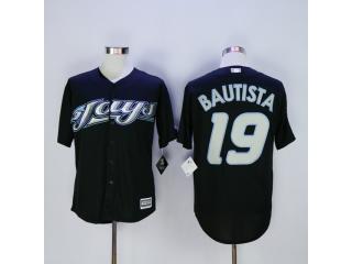 Toronto Blue Jays 19 Jose Bautista Baseball Jersey Black Fan version