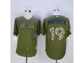 Toronto Blue Jays 19 Jose Bautista Baseball Jersey Green Fan version