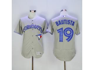 Toronto Blue Jays 19 Jose Bautista Flexbase Baseball Jersey Gray