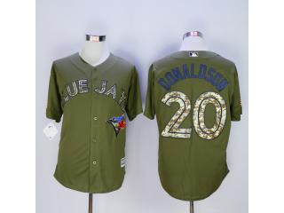 Toronto Blue Jays 20 Josh Donaldson Baseball Jersey Green Fan version