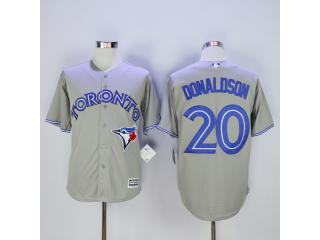 Toronto Blue Jays 20 Josh Donaldson Baseball Jersey Grey Fan version