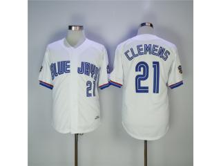 Toronto Blue Jays 21 Roger Clemens Baseball Jersey White Retro