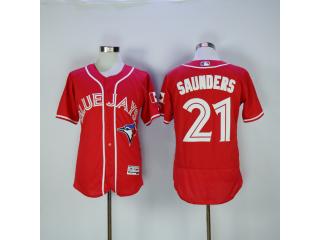 Toronto Blue Jays 21 Michael Saunders Flexbase Baseball Jersey Red