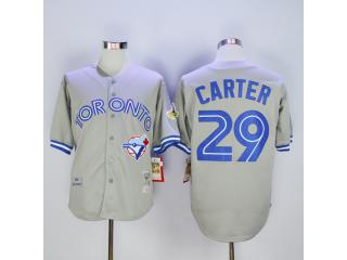 Toronto Blue Jays 29 Joe Carter Baseball Jersey Gray Retro
