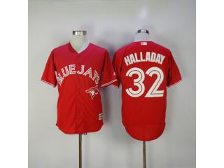 Toronto Blue Jays 32 Roy Halladay Baseball Jersey Red Fan version