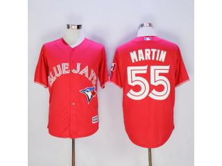 Toronto Blue Jays 55 Russell Martin Baseball Jersey Red Fan version