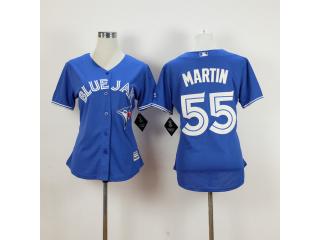 Women Toronto Blue Jays 55 Russell Martin Baseball Jersey