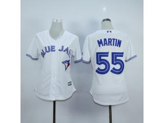Women Toronto Blue Jays 55 Russell Martin Baseball Jersey White