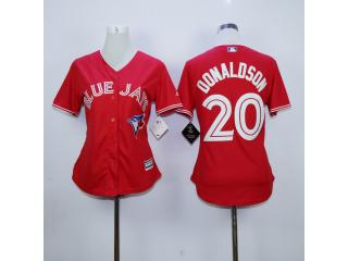 Women Toronto Blue Jays 20 Josh Donaldson Baseball Jersey Red