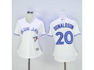 Women Toronto Blue Jays 20 Josh Donaldson Baseball Jersey White
