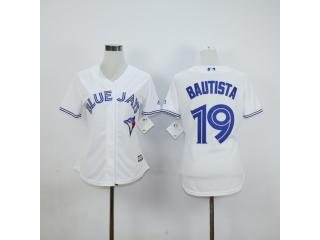 Women Toronto Blue Jays 19 Jose Bautista Baseball Jersey White
