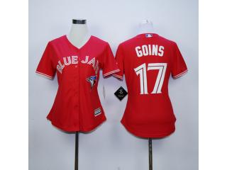 Women Toronto Blue Jays 17 Ryan Goins Baseball Jersey Red