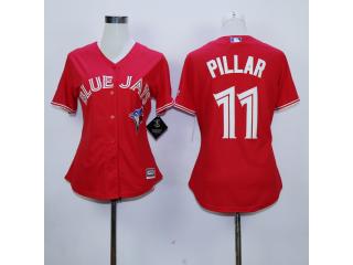 Women Toronto Blue Jays 11 Kevin Pillar Baseball Jersey Red