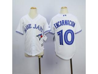 Youth Toronto Blue Jays 10 Edwin Encarnacion Baseball Jersey White