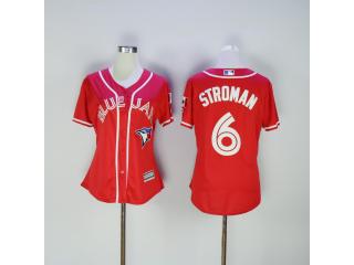 Women Toronto Blue Jays 6 Marcus Stroman Baseball Jersey Red