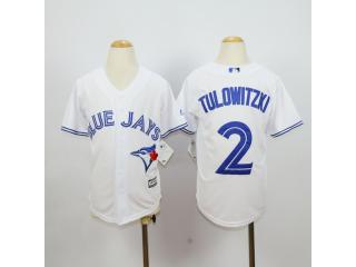 Youth Toronto Blue Jays 2 Troy Tulowitzki Baseball Jersey White