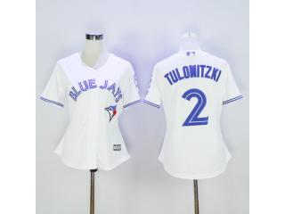 Women Toronto Blue Jays 2 Troy Tulowitzki Baseball Jersey White