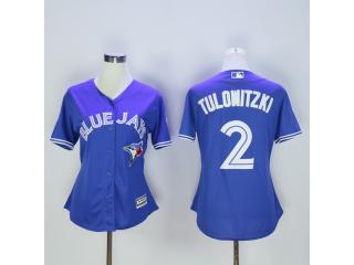 Women Toronto Blue Jays 2 Troy Tulowitzki Baseball Jersey
