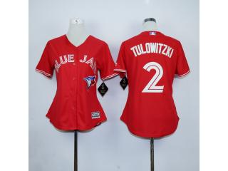 Women Toronto Blue Jays 2 Troy Tulowitzki Baseball Jersey Red