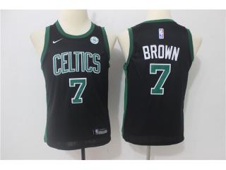 Youth 2017-2018 Nike Boston Celtics 7 Jaylen Brown Basketball Jersey Black Fan Edition