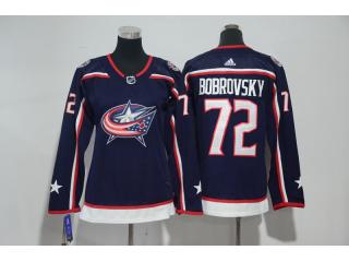 Women Adidas Columbus Blue Jacket 72 Sergei Bobrovsky Ice Hockey Jersey Navy