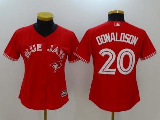 New Women Toronto Blue Jays 20 Josh Donaldson Baseball Jersey Red