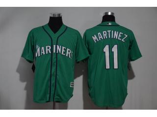 Seattle Mariners 11 Edgar Martinez Baseball Jersey Green Fan version