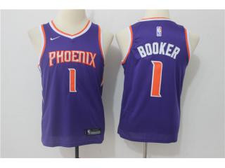 Youth 2017 -2018 Nike Phoenix Suns 1 Devin Booker Basketball Jersey purple Fan Edition