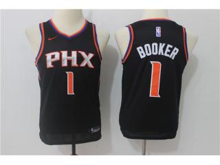 Youth 2017 -2018 Nike Phoenix Suns 1 Devin Booker Basketball Jersey Black Fan Edition