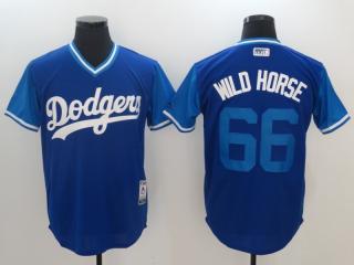 Men's 2017 Little League World Series Dodgers Adrian Gonzalez 66 Yasiel Puig Royal Jersey