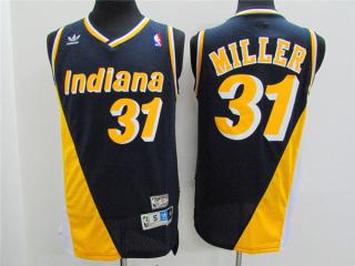 Indiana Pacers 31 Reggie Miller Basketball Jersey Navy Blue/Yellow