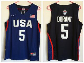 American dream ten team 5 Kevin Durant Blue embroidered Jersey