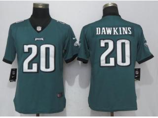 Women Philadelphia Eagles 20 Brian Dawkins Football Jersey Legend Green