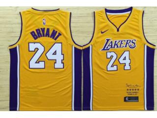 Nike Los Angeles Lakers 24 Kobe Bryant Basketball Jersey Yellow 